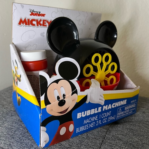 Disney Junior Mickey Mouse Bubble Machine with Bubbles Ages 3+ NEW - Picture 4 of 7